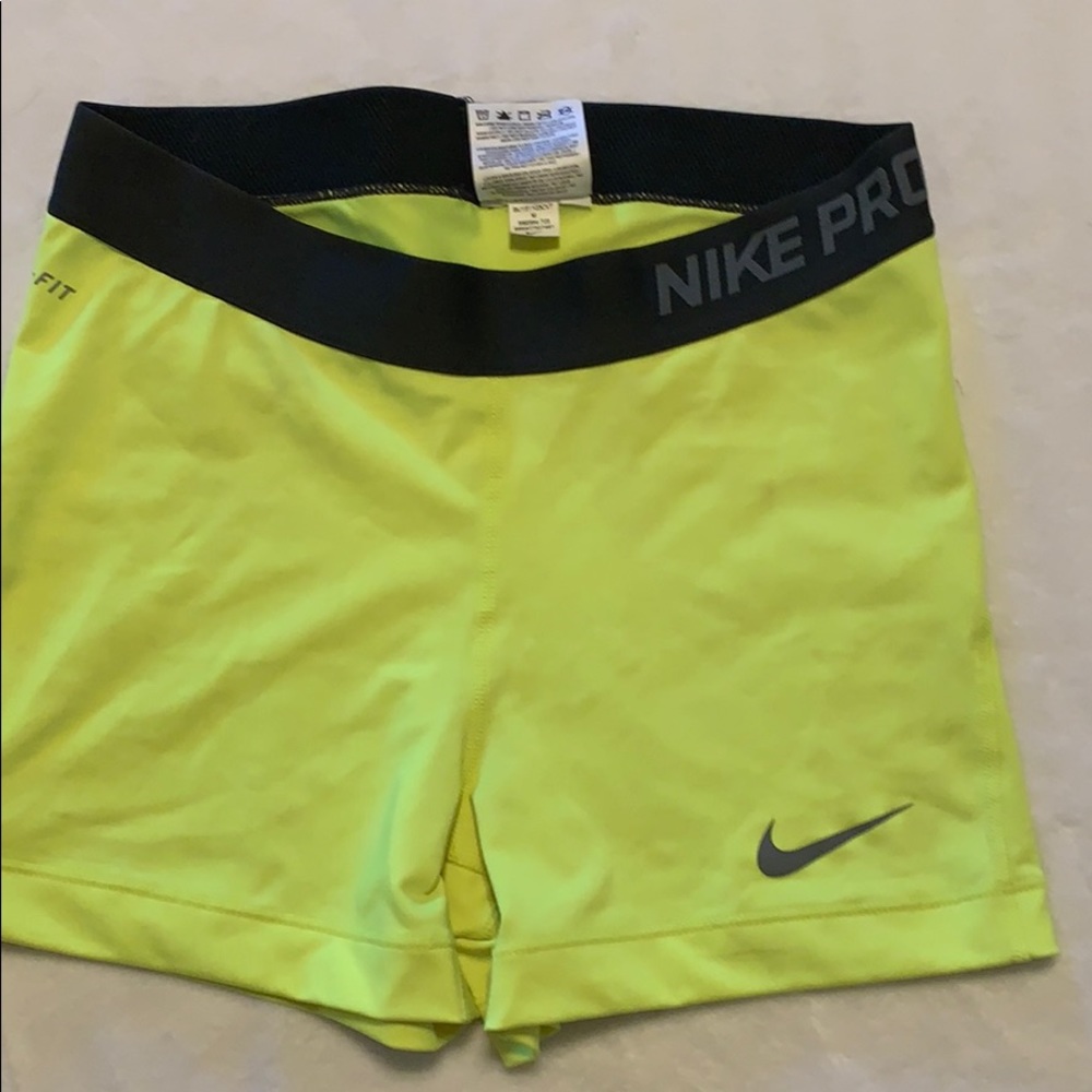 Nike Women’s Pro 3” Shorts- neon yellow